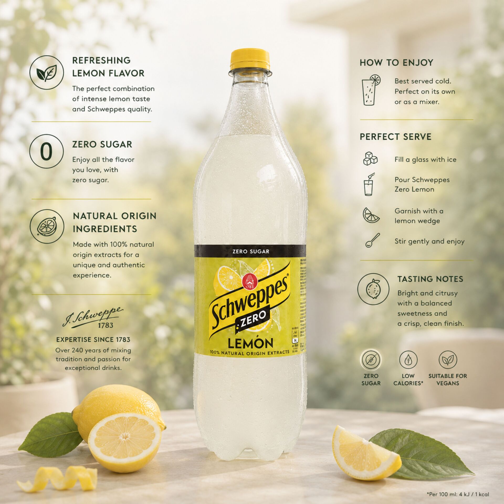 SCHWEPPES® Eau Tonique Limone Zero 1.5L