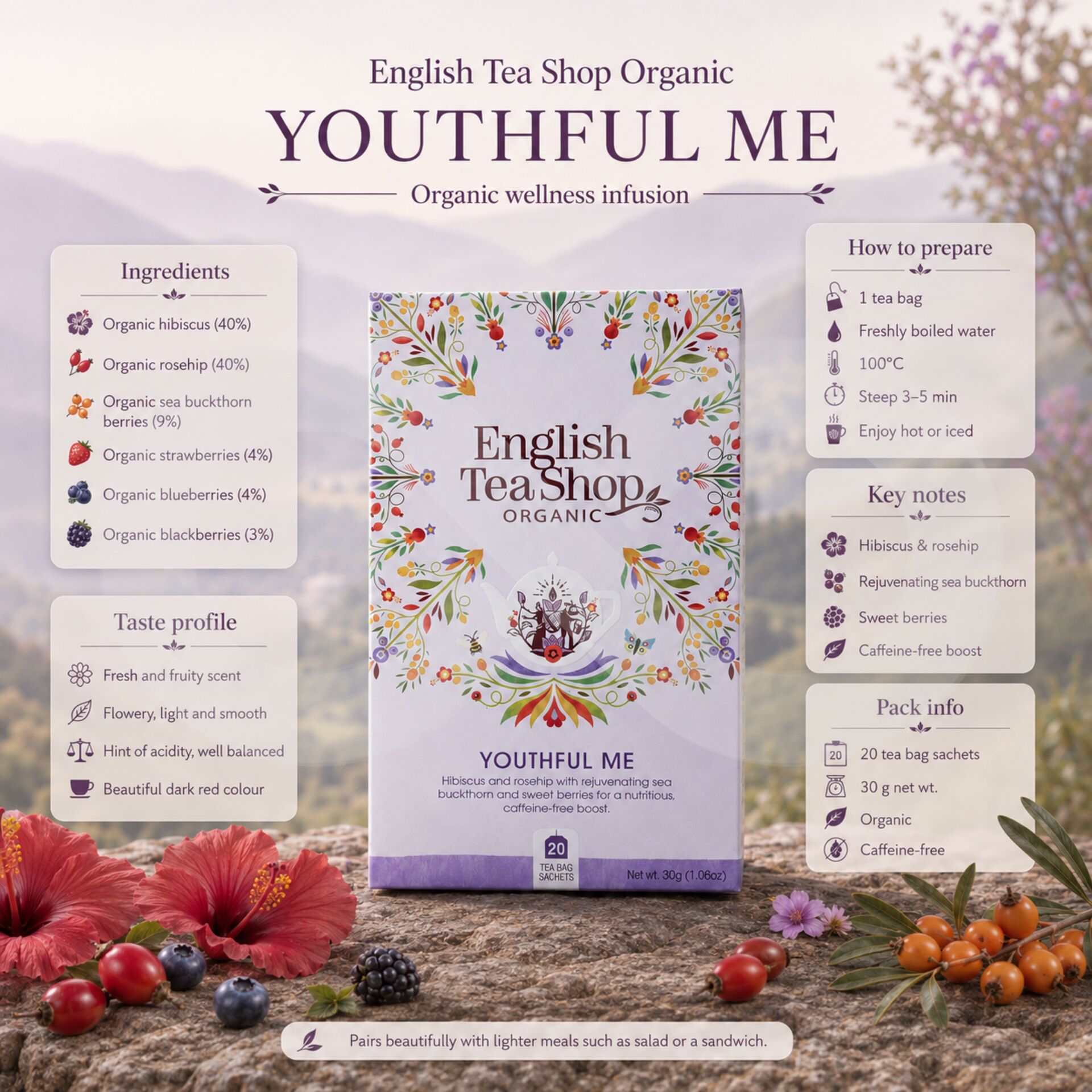 ENGLISH TEA SHOP Youthful Me Tea 20 Units