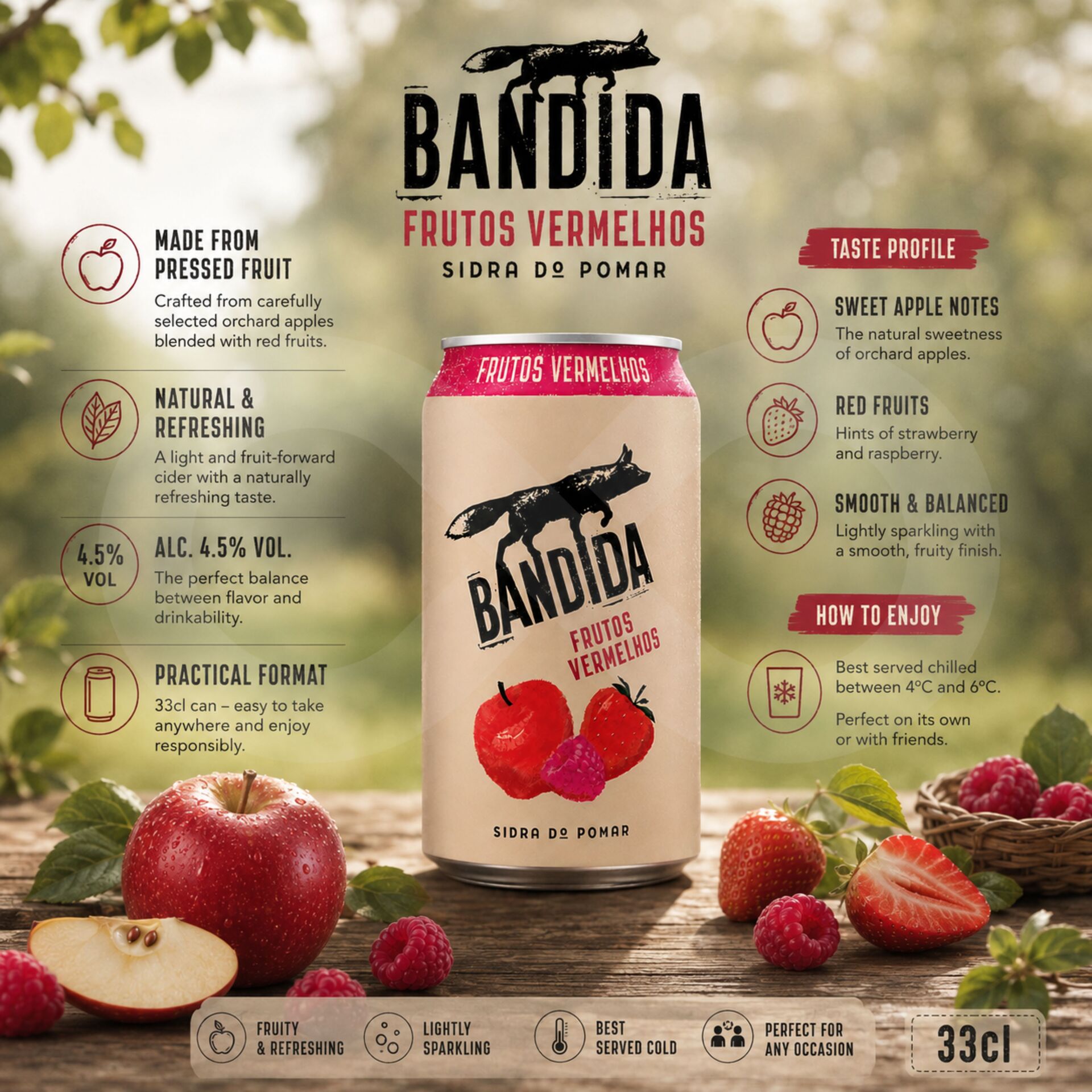 BANDIDA DO POMAR® Red Fruits Cider 330ml