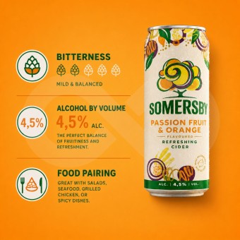 SOMERSBY� Cider Passionfruit & Orange 330ml