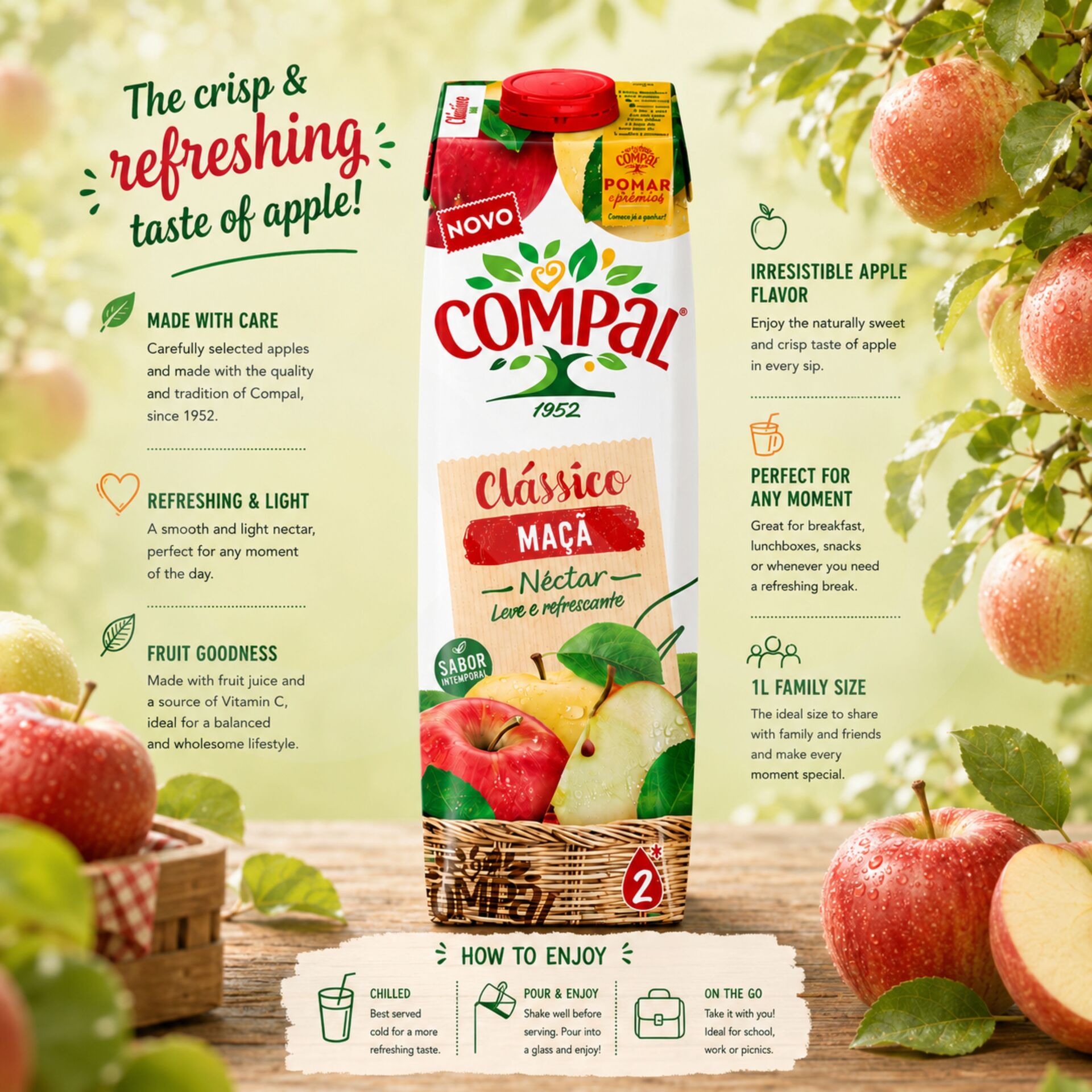 COMPAL® Néctar Manzana 1L