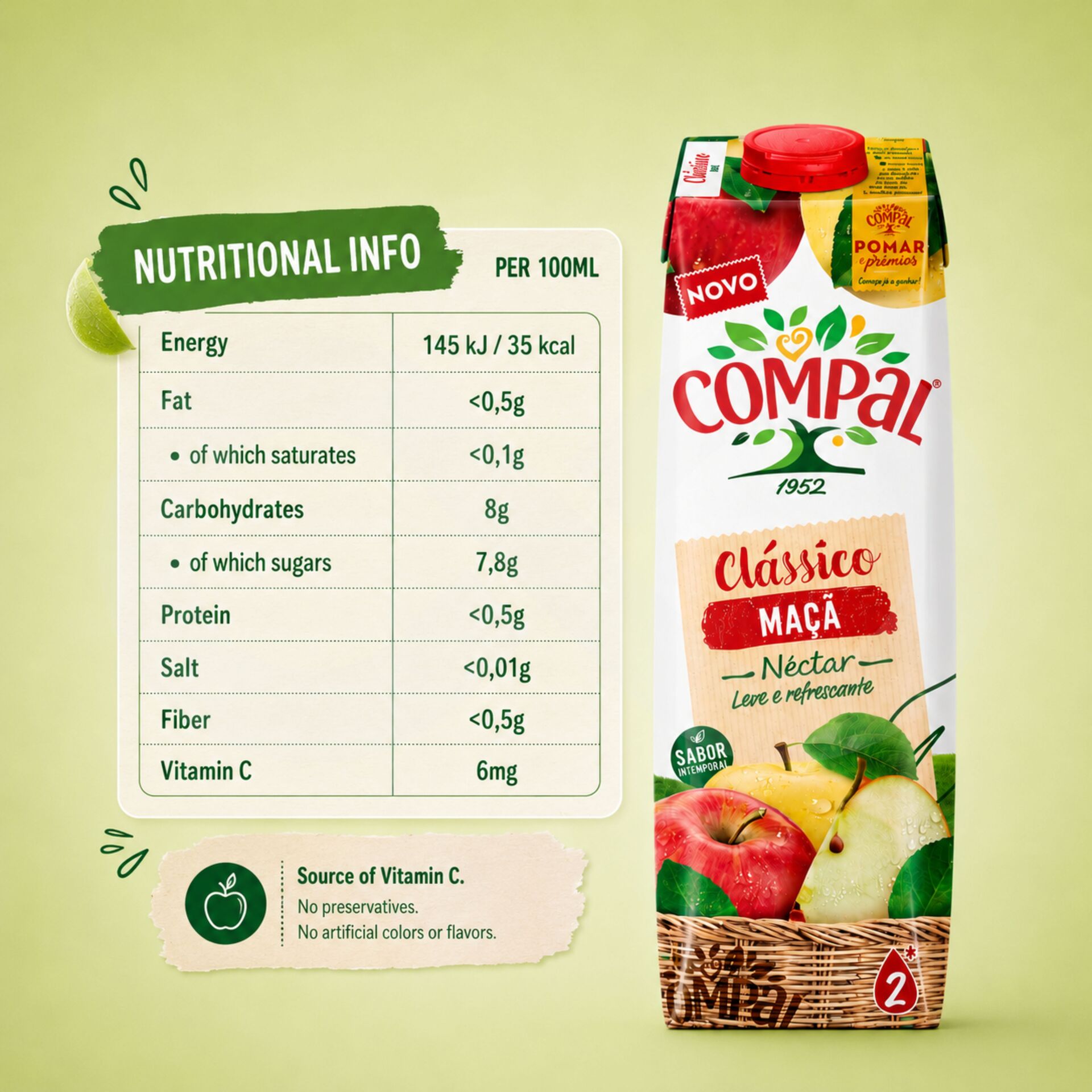 COMPAL® Néctar Manzana 1L