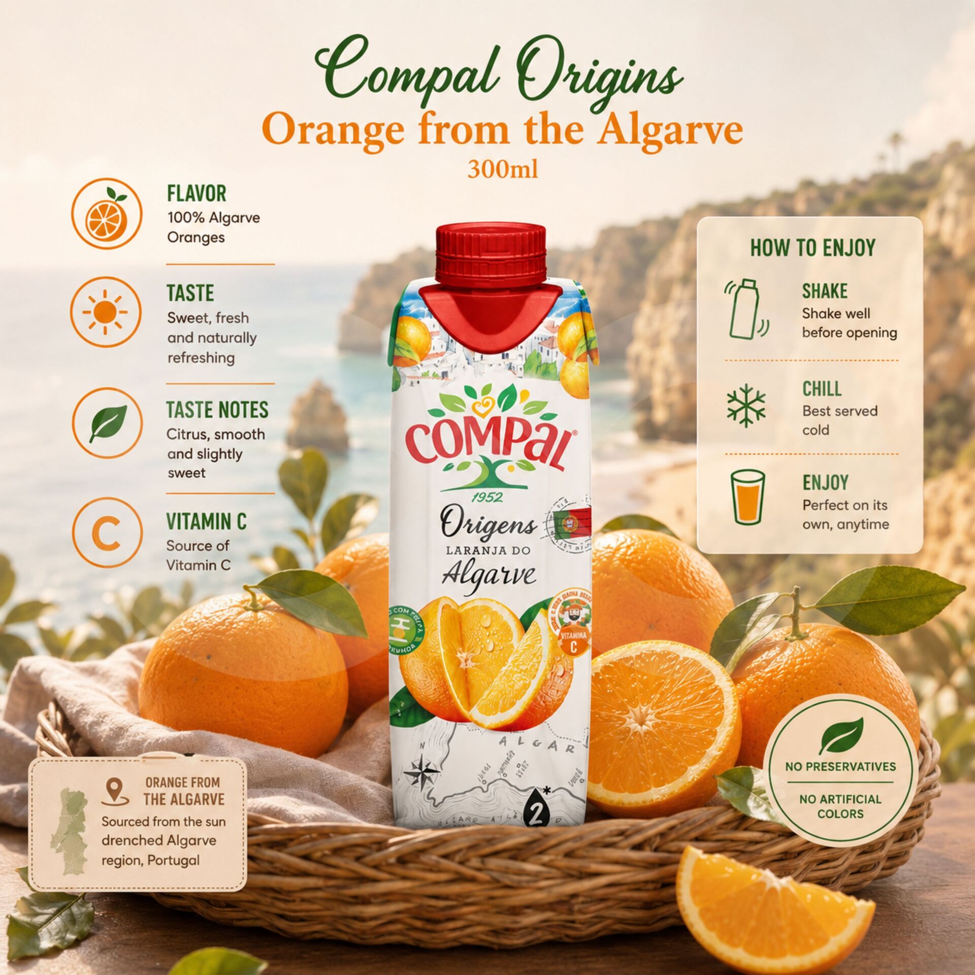 COMPAL® Origins Pomarancza z Algarve 300ml