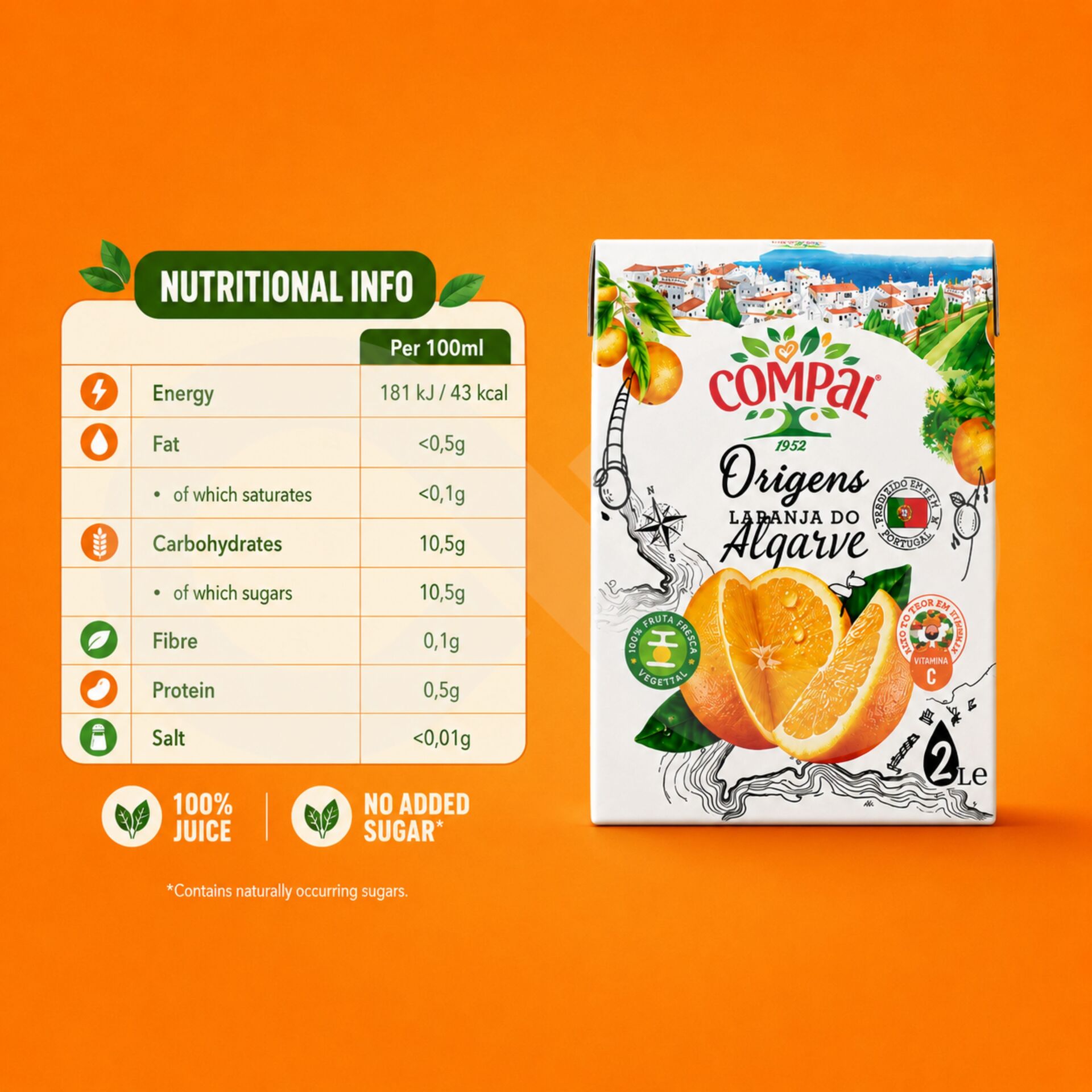 COMPAL® Orígenes Naranja del Algarve 200ml