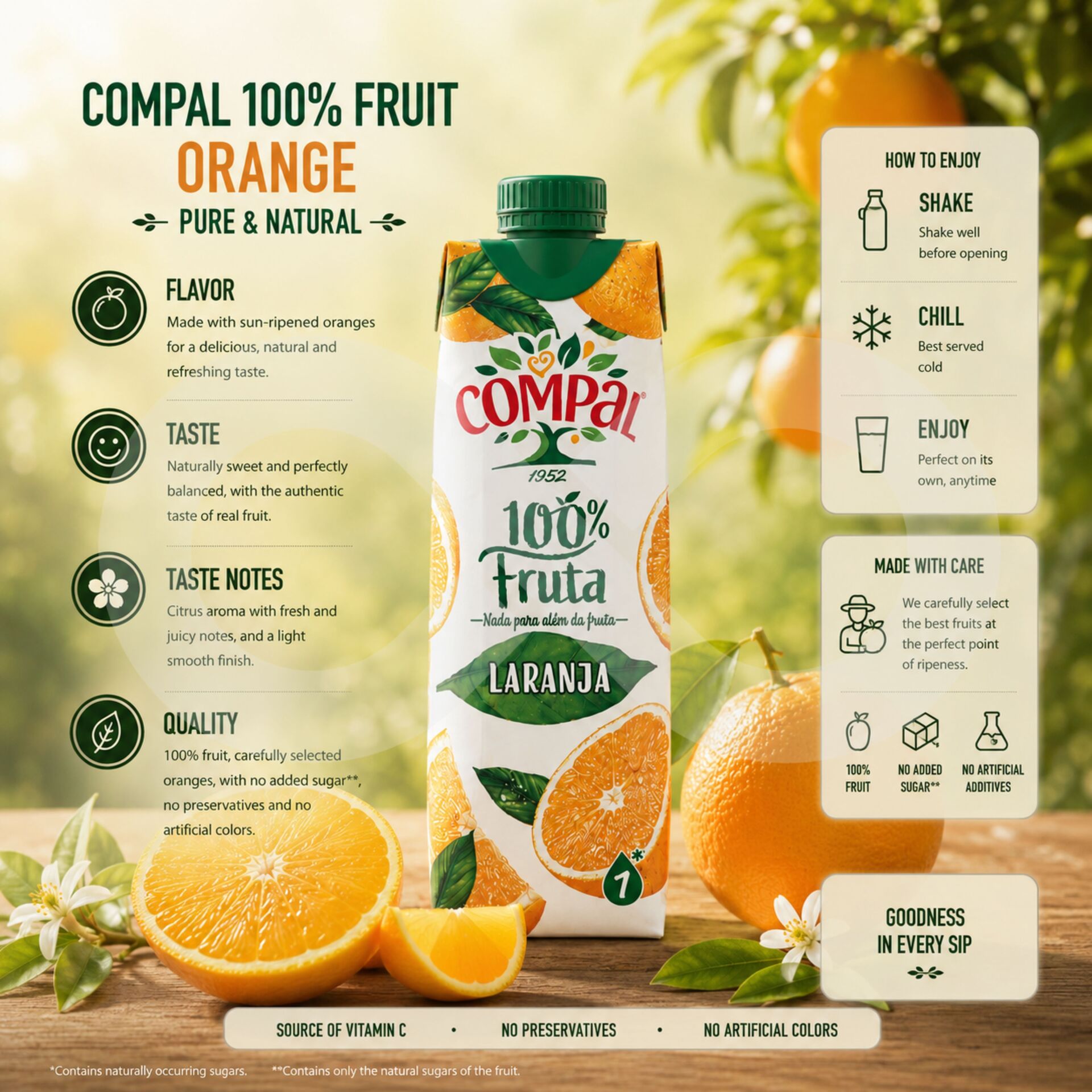 COMPAL® Naranja 100% Fruta 300ml