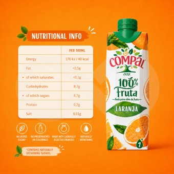 COMPAL® Naranja 100% Fruta 300ml