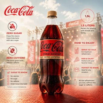 COCA-COLAŽ Zero Sugar Zero Caffeine 1,5L
