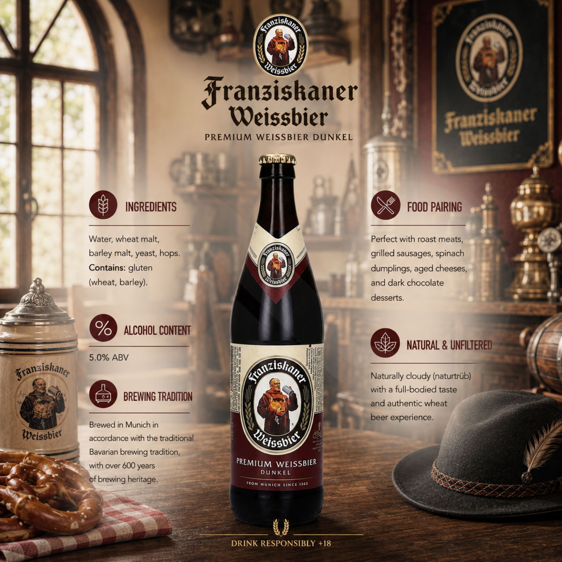 FRANZISKANER® Dunkel Bier 500ml