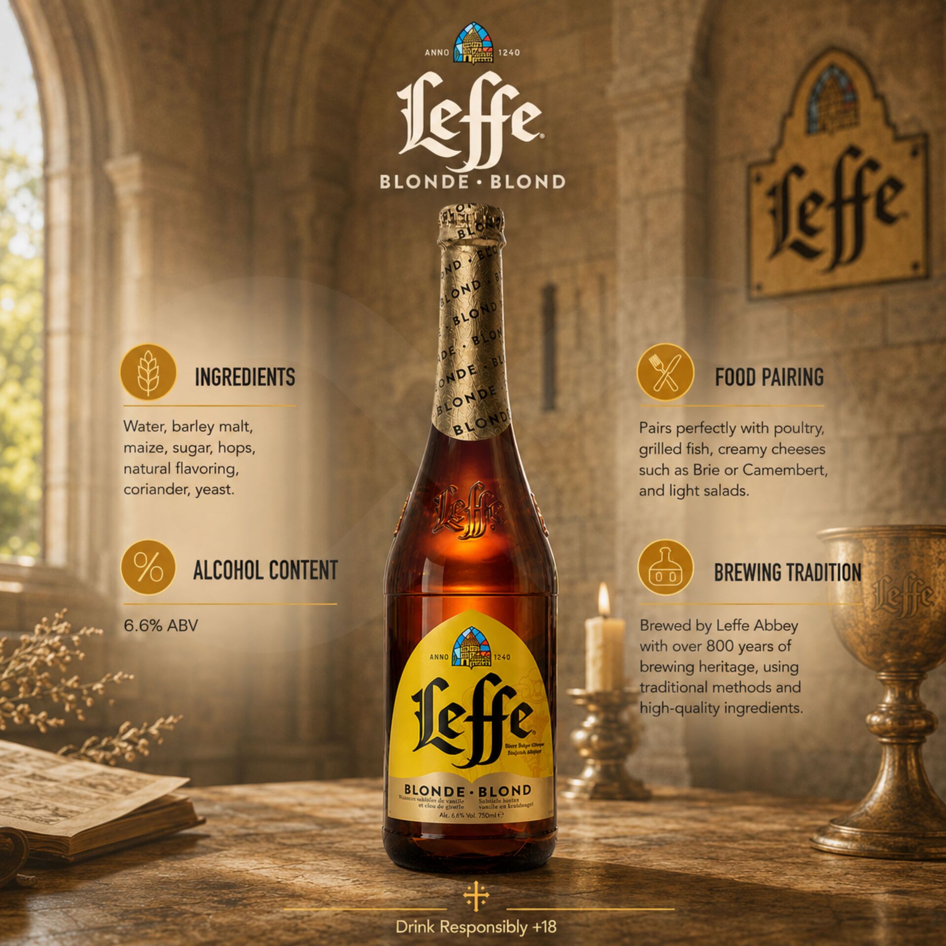 LEFFE® Bier Blonde 750ml