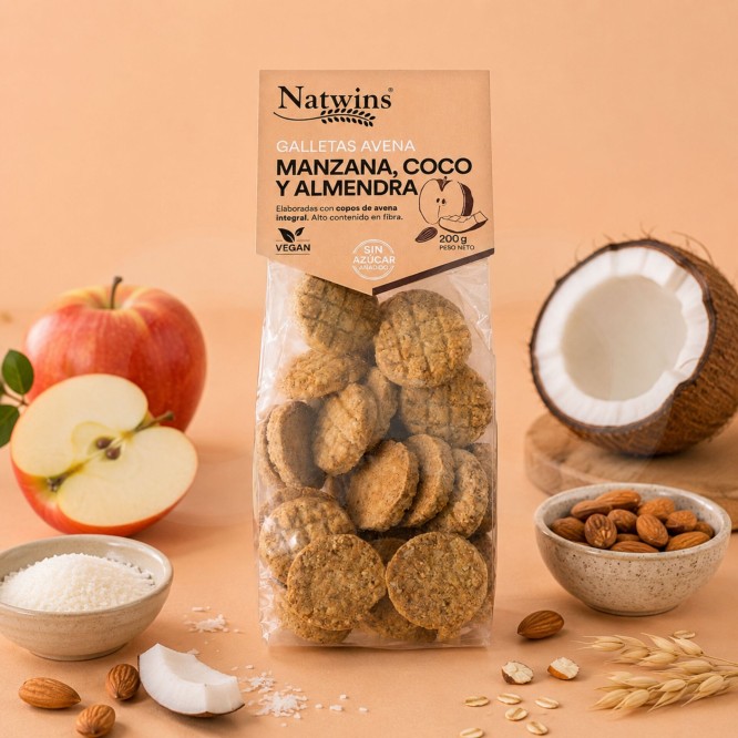 NATWINS® Keks Apfel-, Kokosnuss- Und Mandelkekse 200g