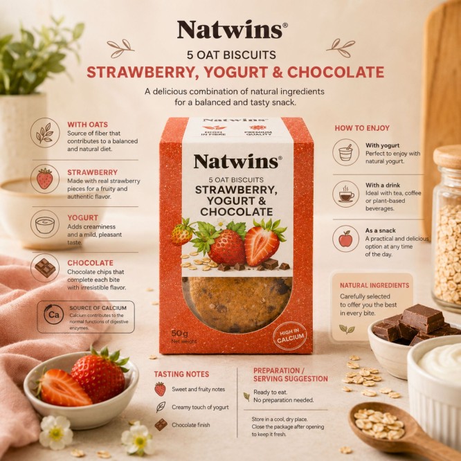 NATWINS® Keks Erdbeer-, Joghurt- und Schokoladenkekse 5 Stk.