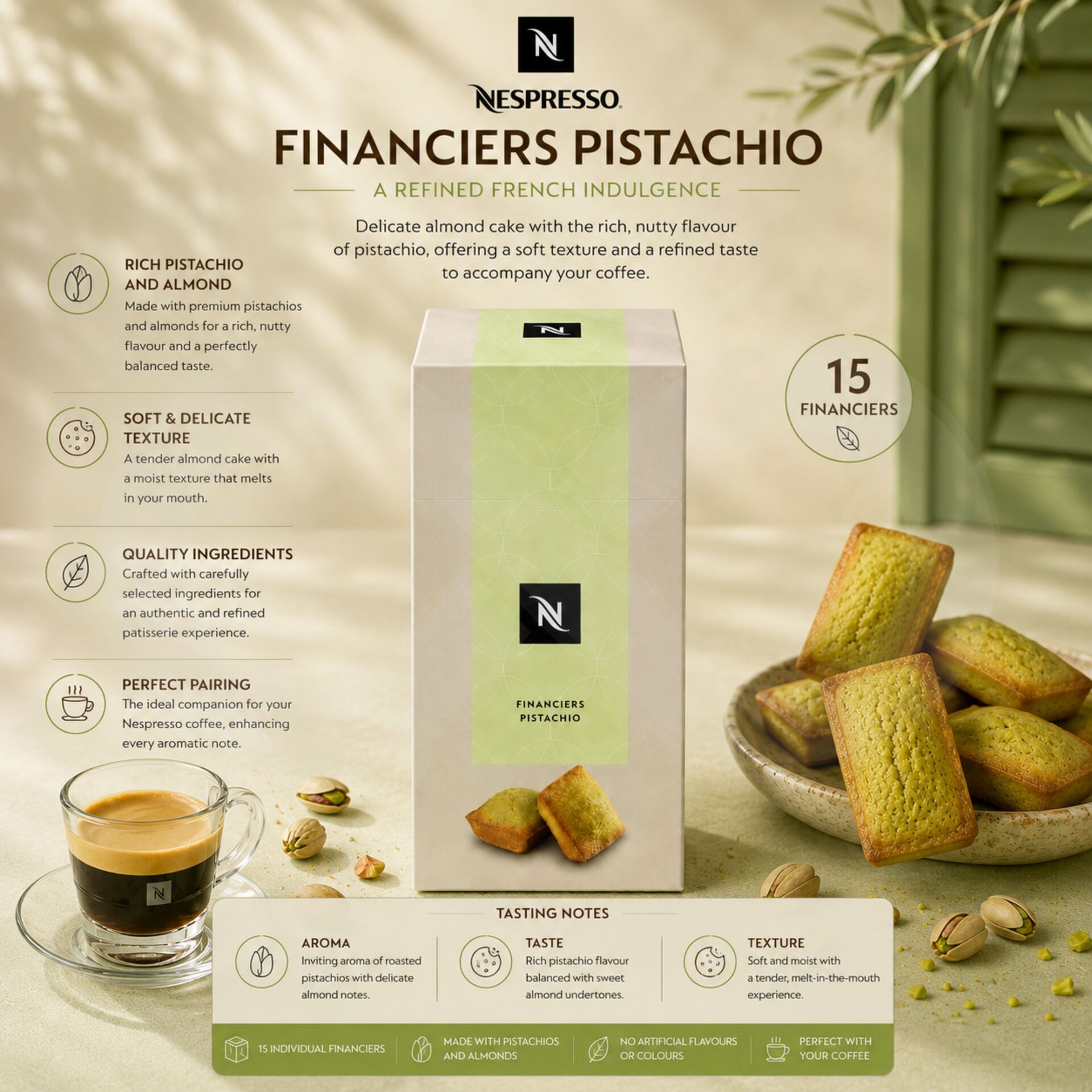 NESPRESSOŽ Cookies Pistachio Petits Cakes 10 un.
