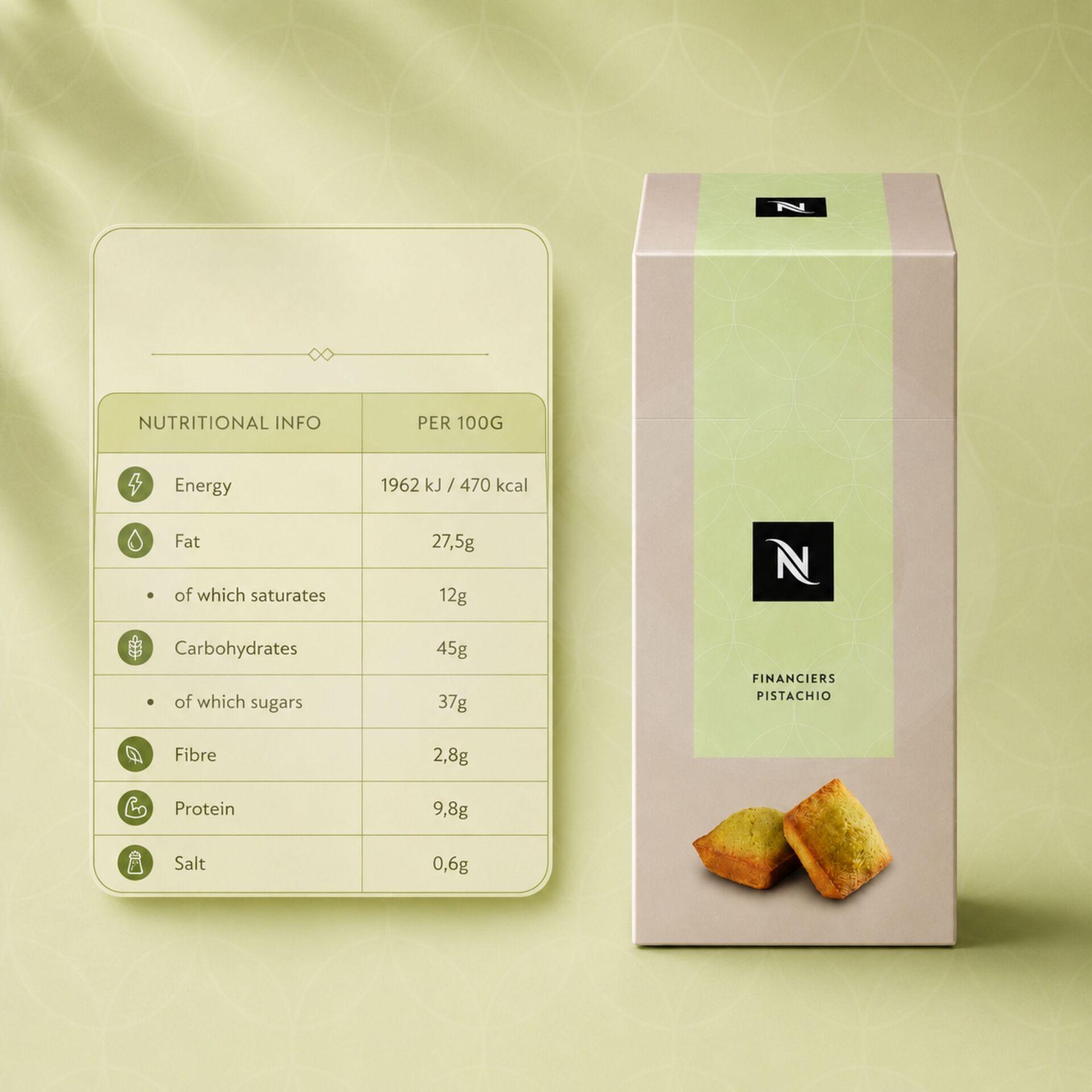 NESPRESSOŽ Cookies Pistachio Petits Cakes 10 un.