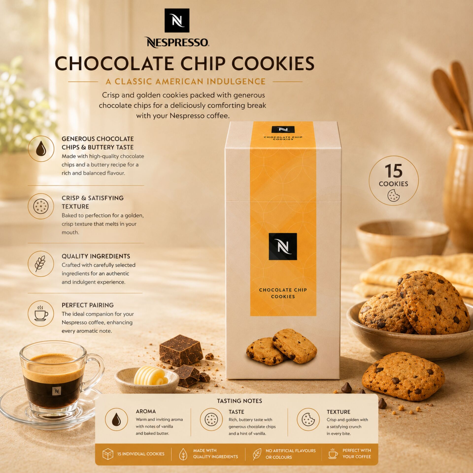 NESPRESSO® Biscuit Chocolate Chip Cookies 15 u.