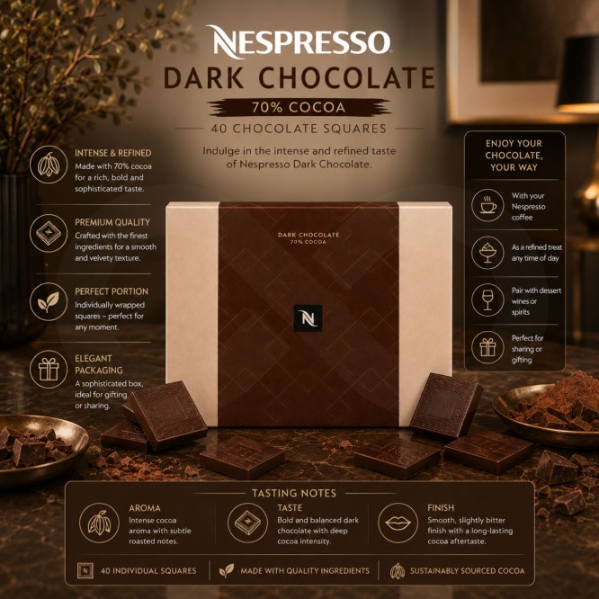 NESPRESSO® Dark Chocolate 70% 40 un.