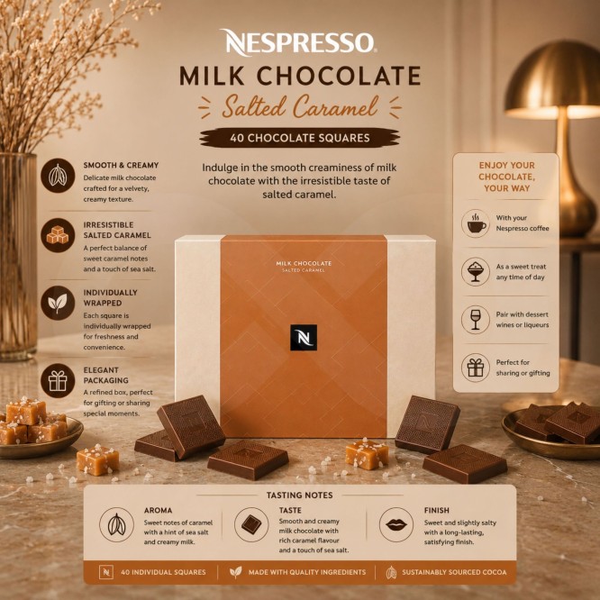 NESPRESSO® Milk Chocolate Salted Caramel 40 pz.