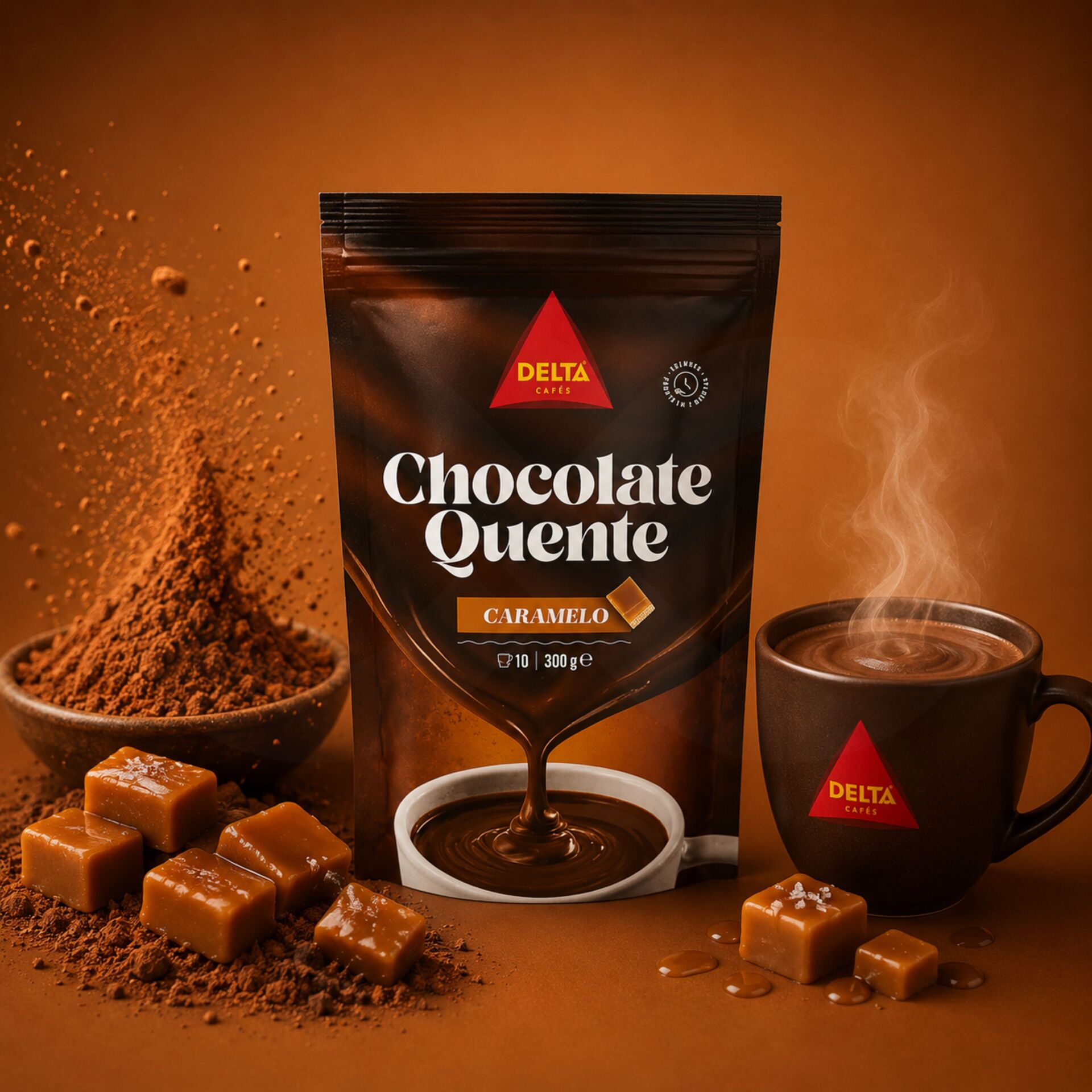 DELTA CAFÉS® Chocolate en Polvo Caliente Caramelo 300g