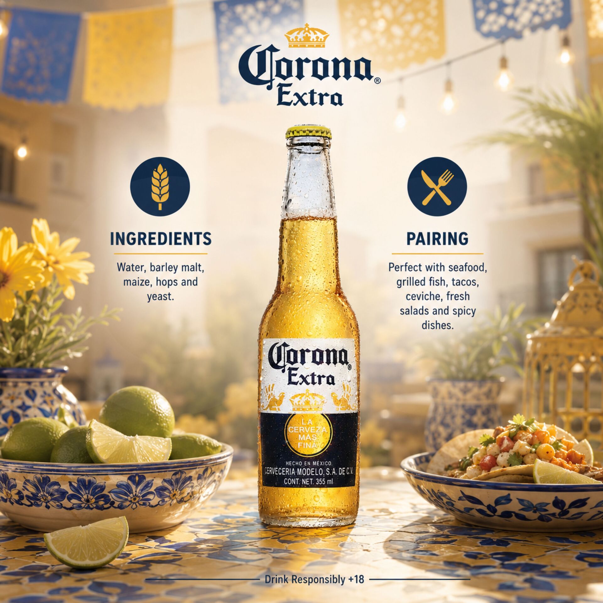 CORONA® Cerveza Extra 355ml