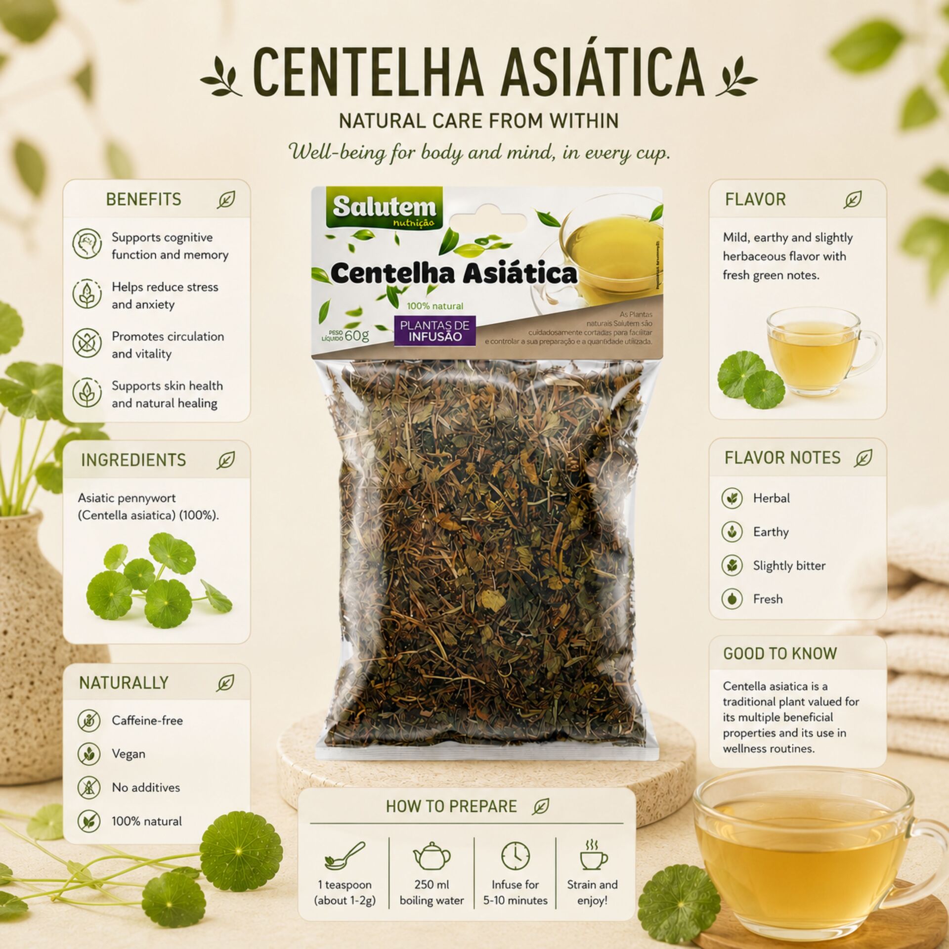 SALUTEM® Wakrota Azjatycka Luzem 60 g