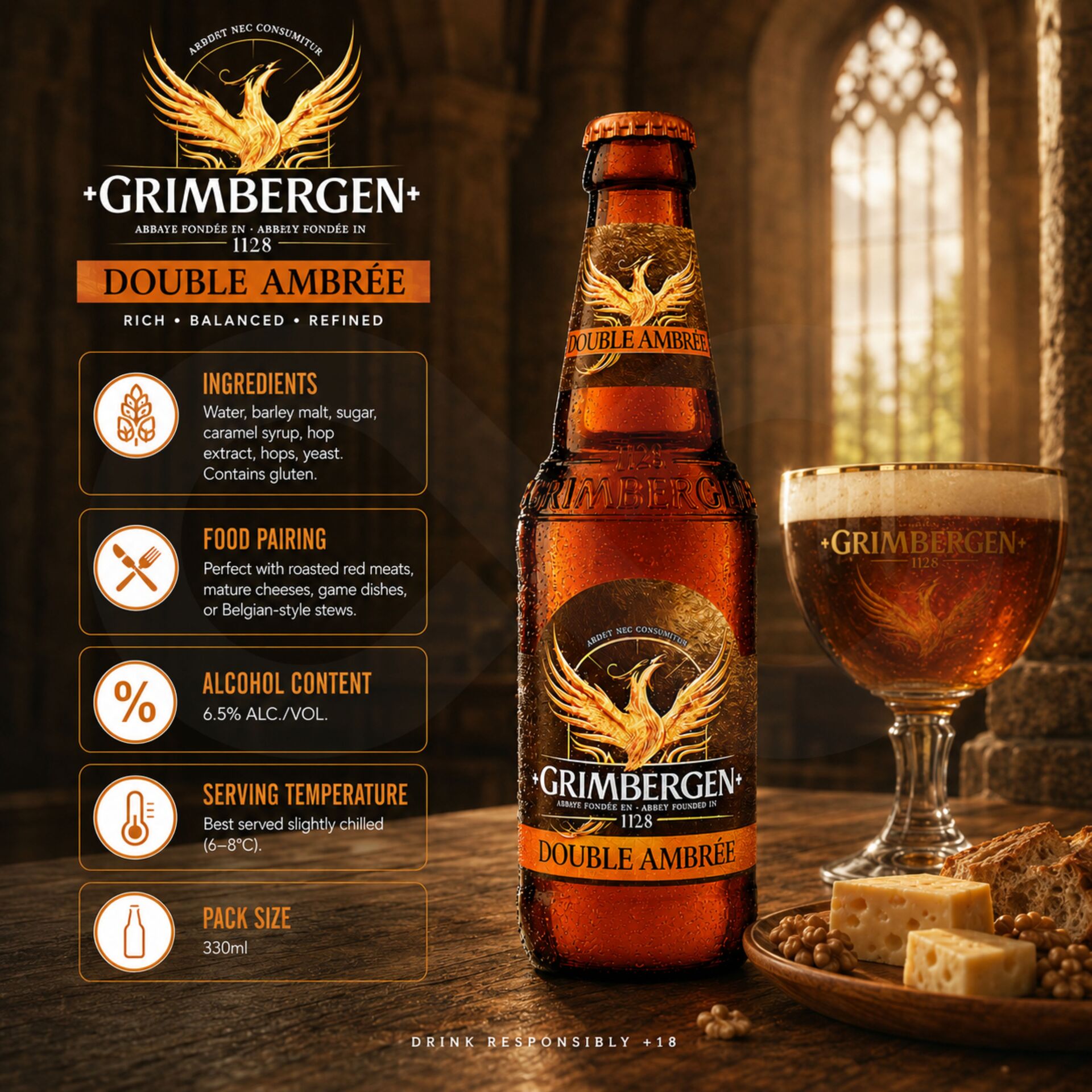GRIMBERGEN® Birra Double Ambrée 330ml