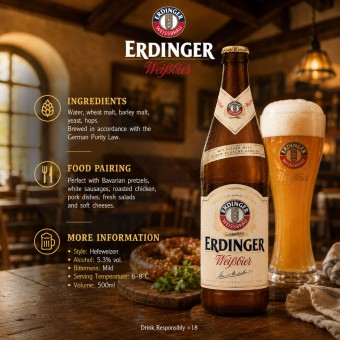 ERDINGER® Weibbier Birra 500ml