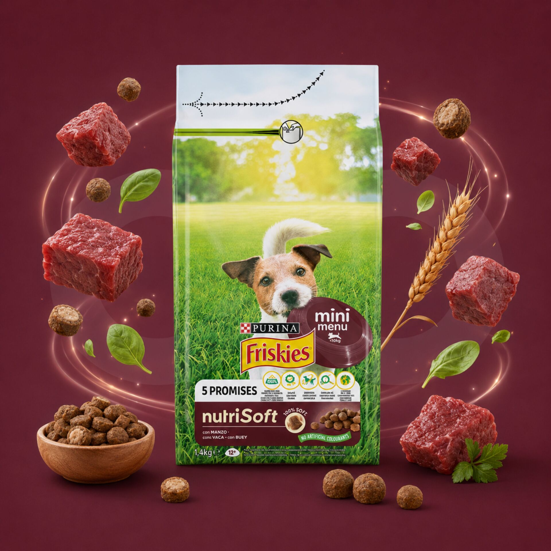 PURINA® FRISKIES Mini Menu Boeuf 1.4Kg