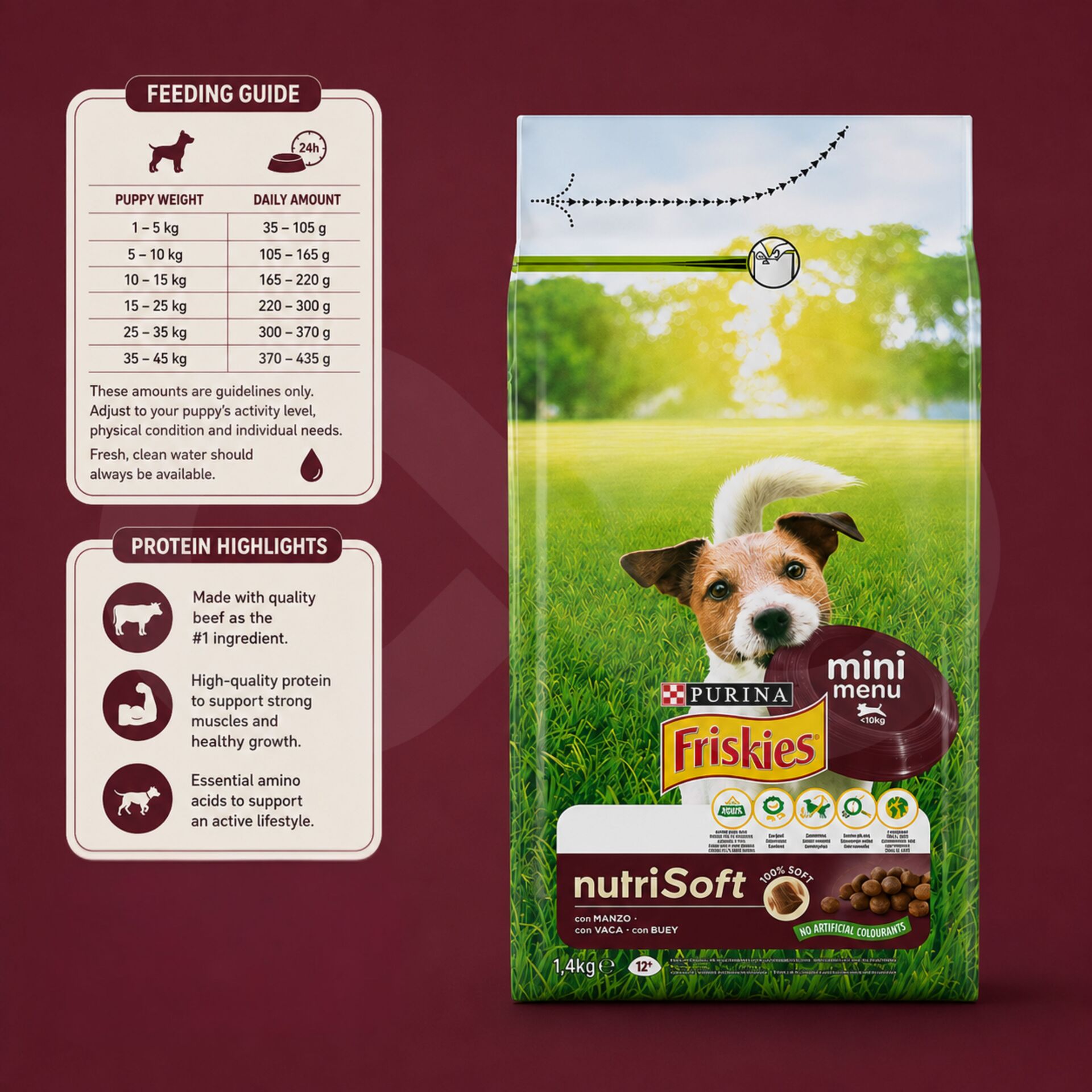 PURINA® FRISKIES Mini Menu Boeuf 1.4Kg