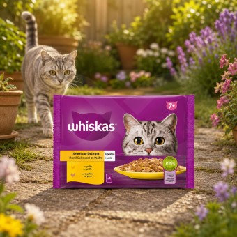 WHISKAS® Bustine 7+ Anni con Pollame 4 x85g