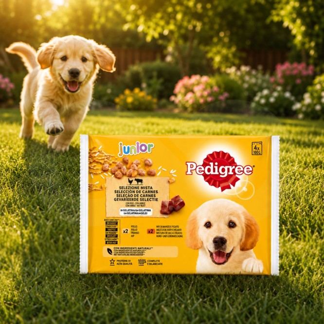 PEDIGREE� Junior Pollo e Manzo con Riso 4x100g