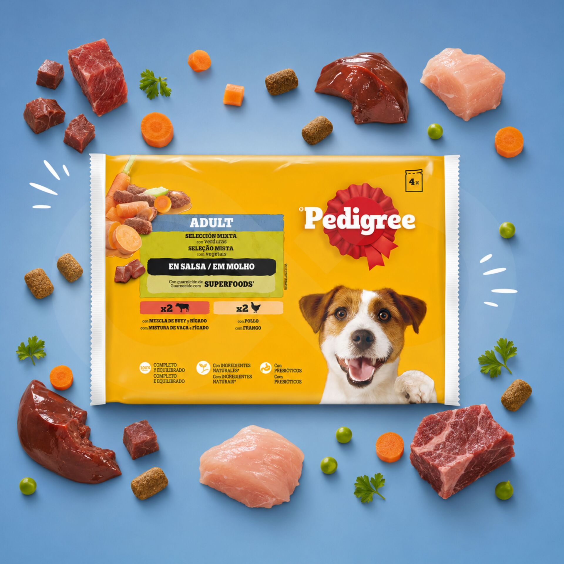 PEDIGREE® Chicken and Beef with Vegetables 4x100g