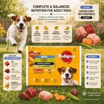 PEDIGREE� Chicken and Beef with Vegetables 4x100g