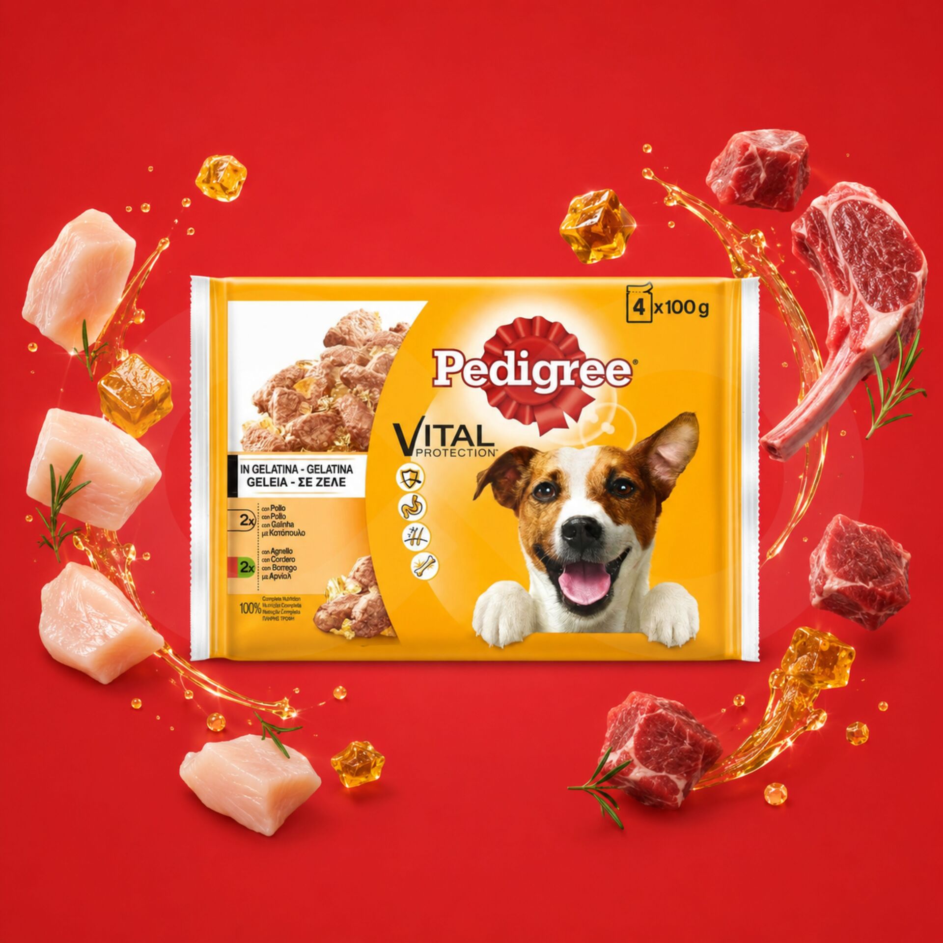 PEDIGREE® Kurczak i Jagniecina 4x100g