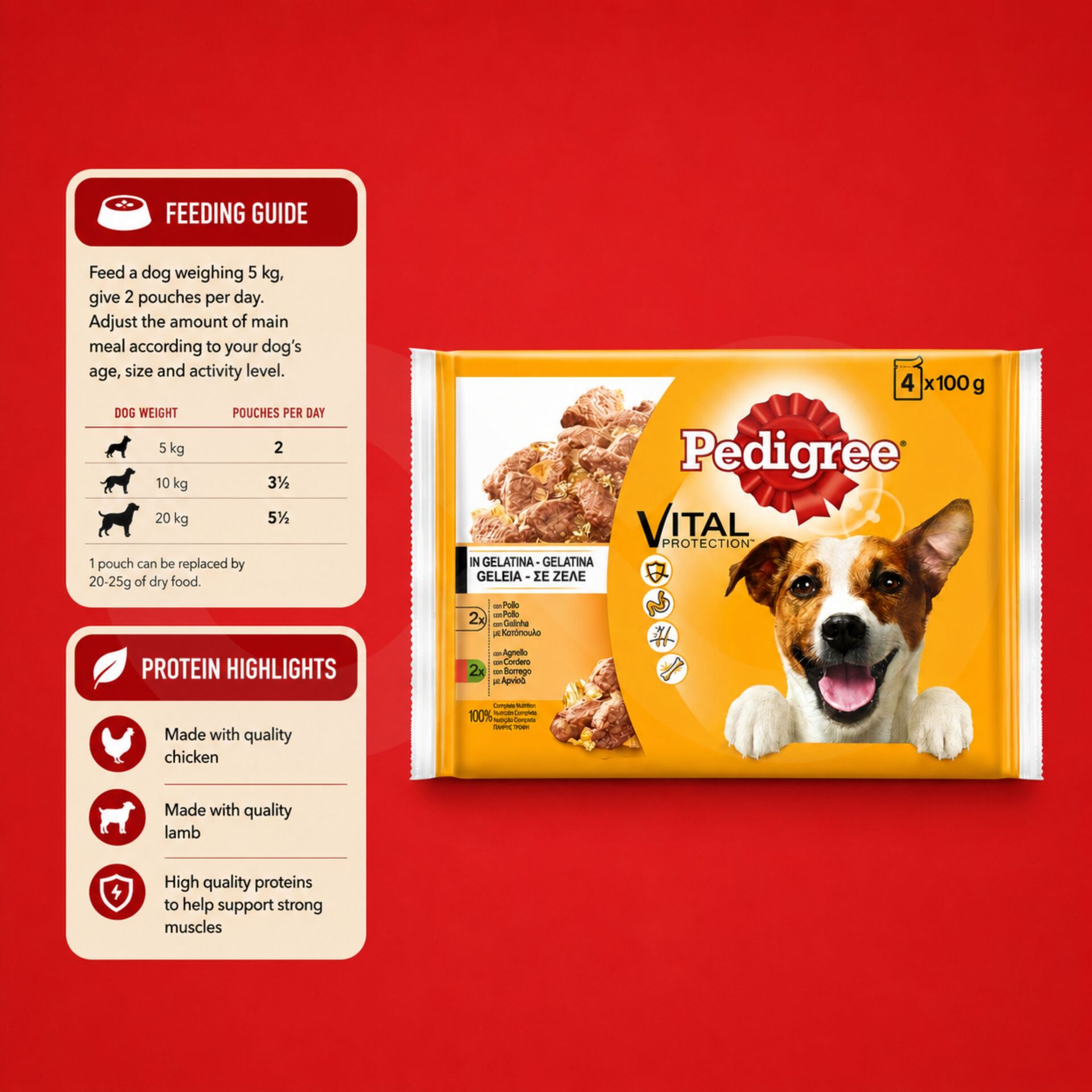 PEDIGREE® Kurczak i Jagniecina 4x100g