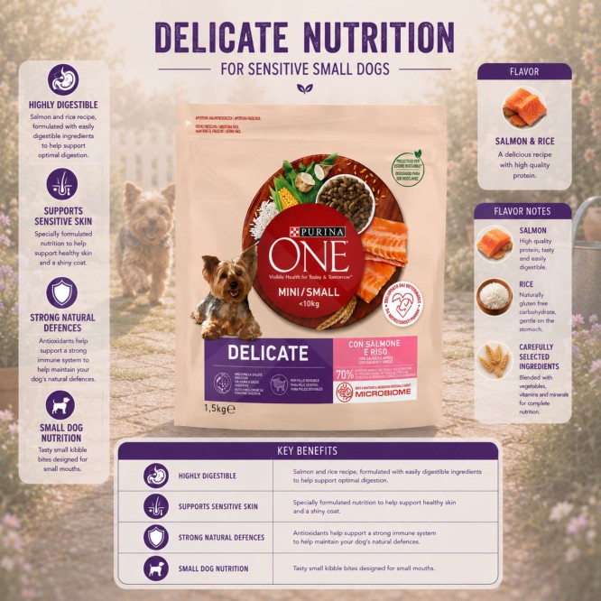 PURINA® ONE Delicate Duo Salmone 1,5kg