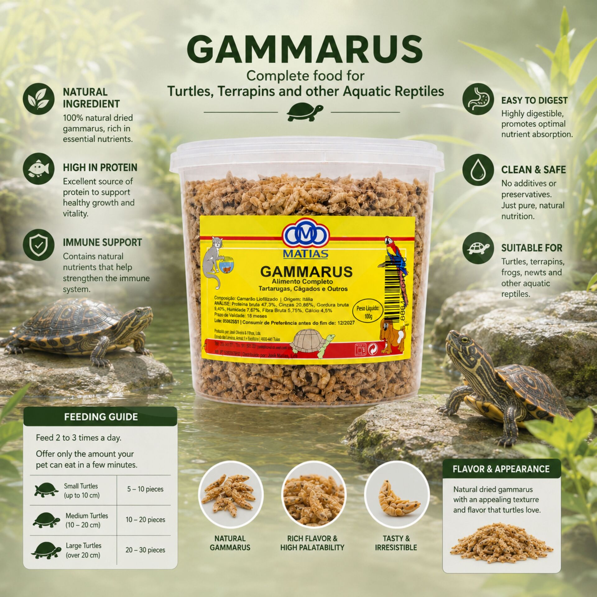 MATIAS® Gammarus para Tartarugas 100 g
