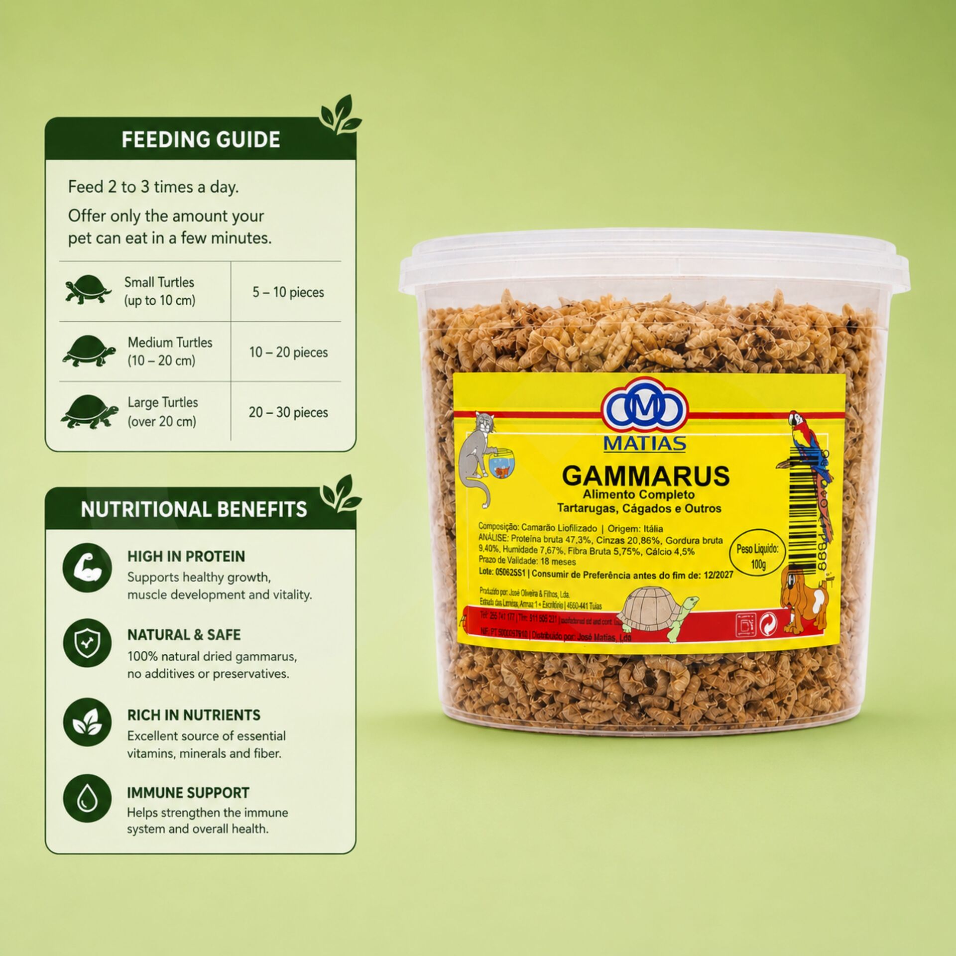 MATIAS® Gammarus para Tartarugas 100 g
