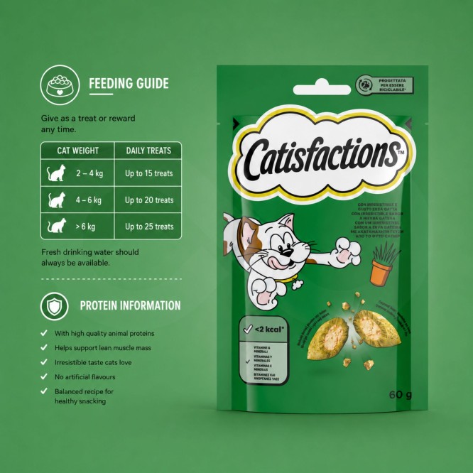 CATISFACTIONS® Snack all'Erba Gatta 60 g