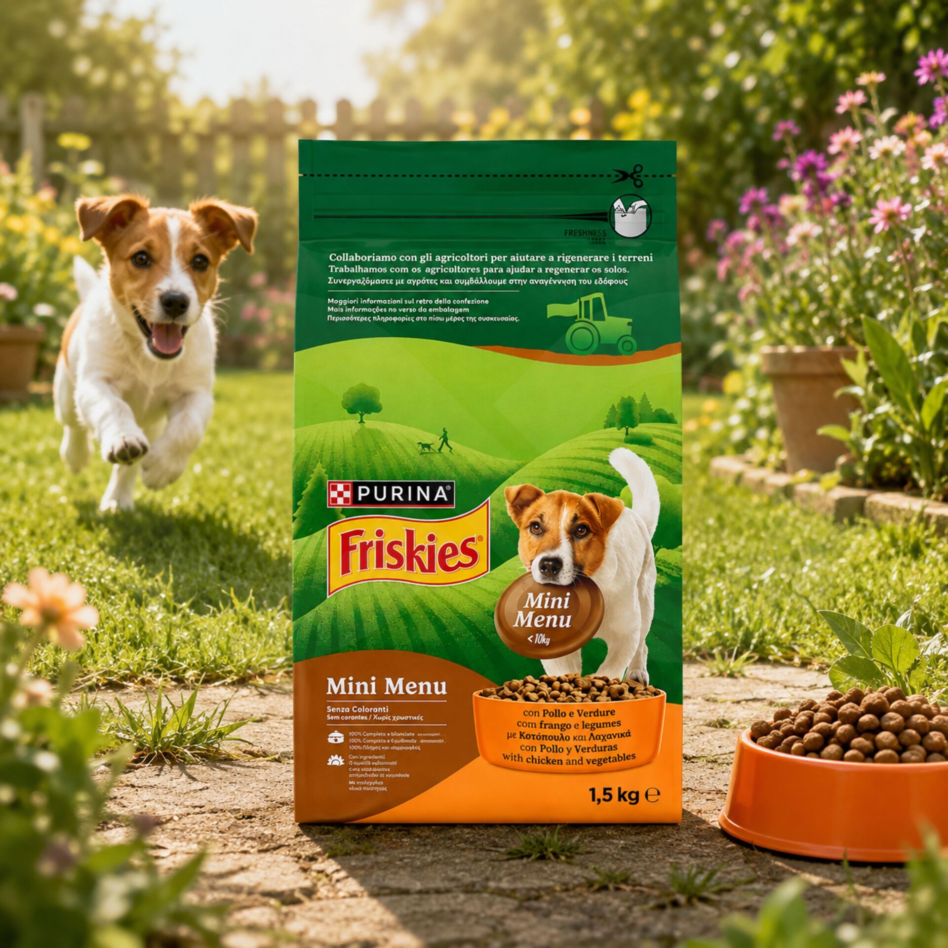 PURINA® FRISKIES Mini Menu Pollo y Verduras 1,5 kg