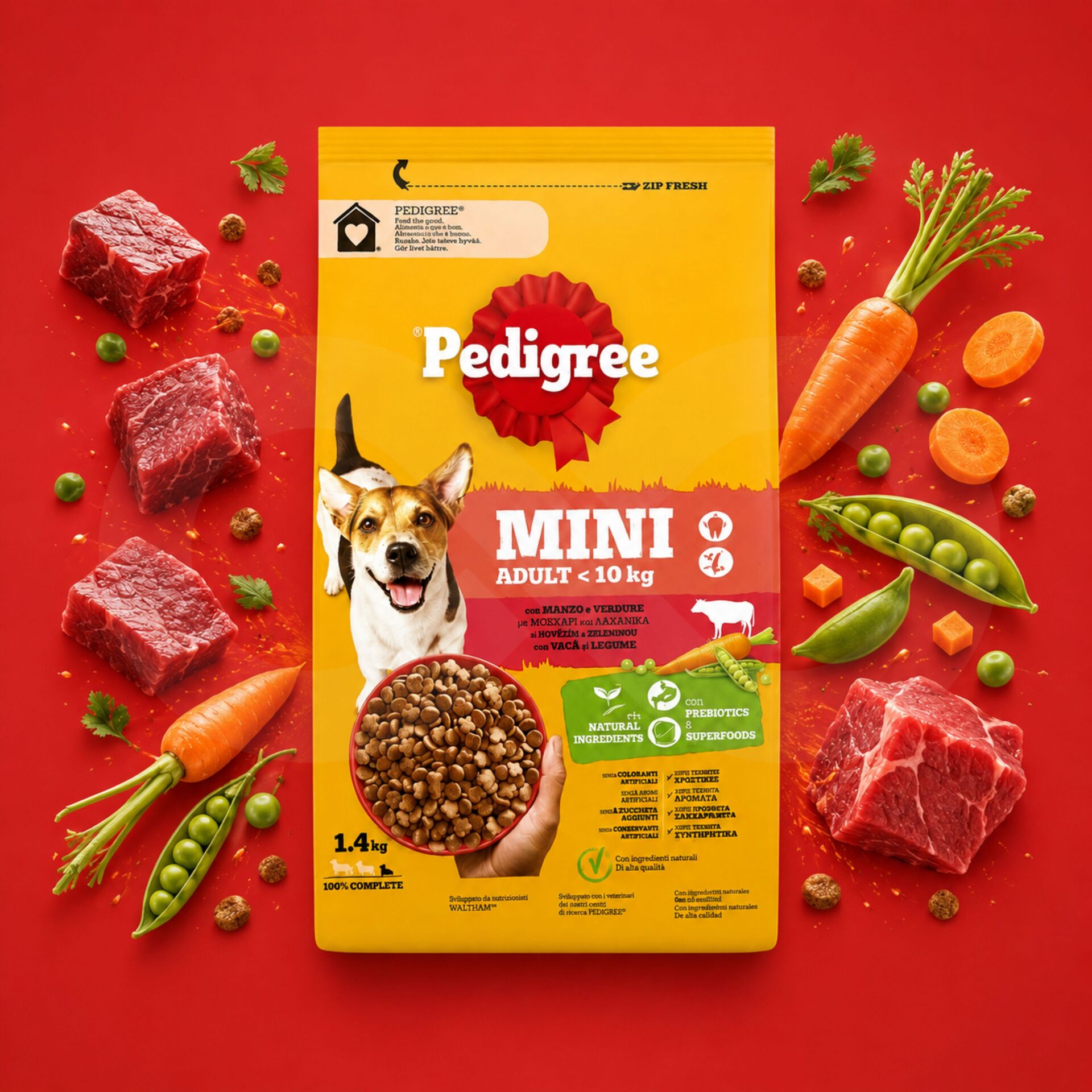 PEDIGREE® Mini Adult Beef and Vegetables 1.4 kg