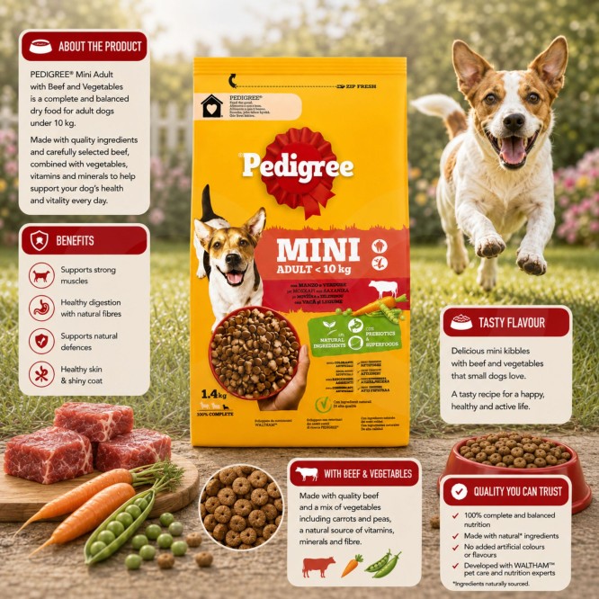 PEDIGREE� Mini Adult Beef and Vegetables 1.4 kg