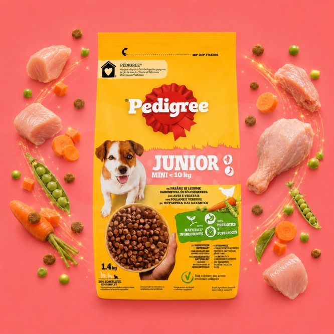 PEDIGREE� Mini Junior Gevogelte en Groenten 1,4 kg