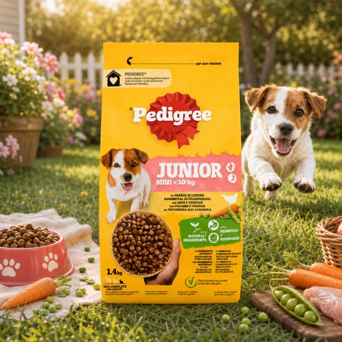 PEDIGREE� Mini Junior Gevogelte en Groenten 1,4 kg