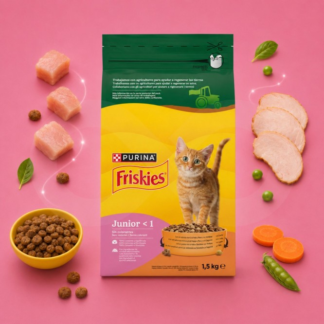 PURINA® FRISKIES Junior-Katze Huhn und Pute 1,5 kg