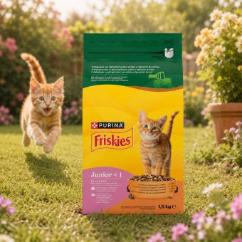 PURINA® FRISKIES Junior-Katze Huhn und Pute 1,5 kg