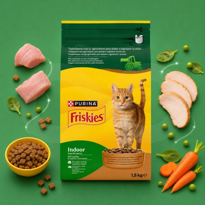 PURINA® FRISKIES Indoor-Katze Huhn und Pute 1,5 kg