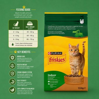 PURINA® FRISKIES Indoor-Katze Huhn und Pute 1,5 kg