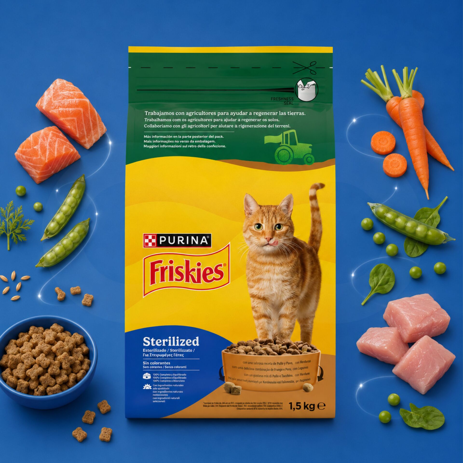PURINAź Friskies Kot Sterylizowany Losos i Warzywa 1,5 kg