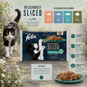 PURINA® FELIX® Deliciously Sliced Fish Selection 4 x 80g