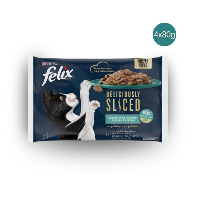 PURINA® FELIX® Deliciously Sliced Fish Selection 4 x 80g