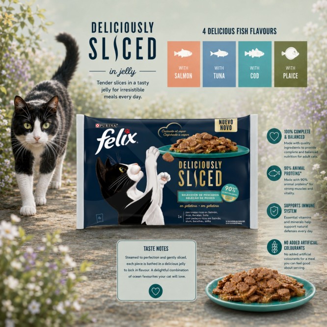 PURINA® FELIX® Deliciously Sliced Fish Selection 4 x 80g